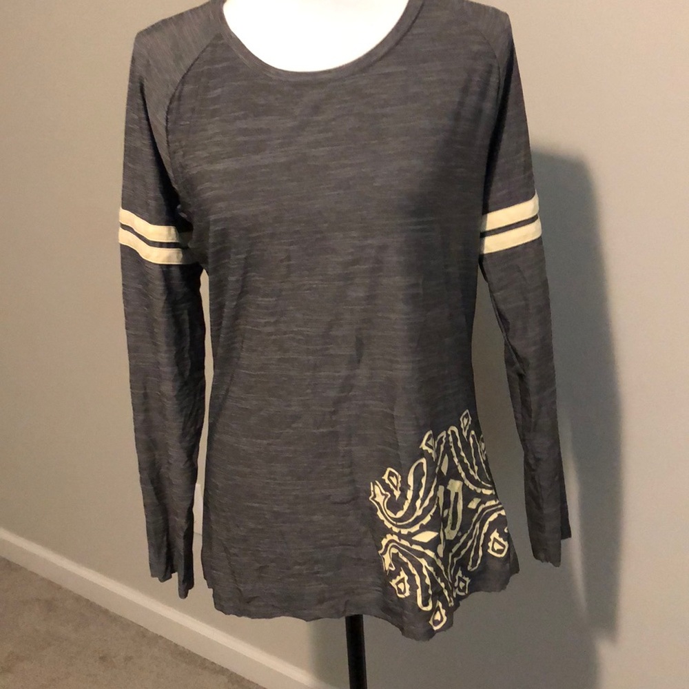 Gray Harley Davidson raglan top